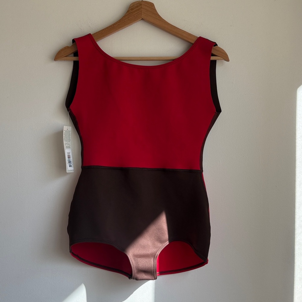 Seea Red and Brown Women's lido One Piece Swimsuit